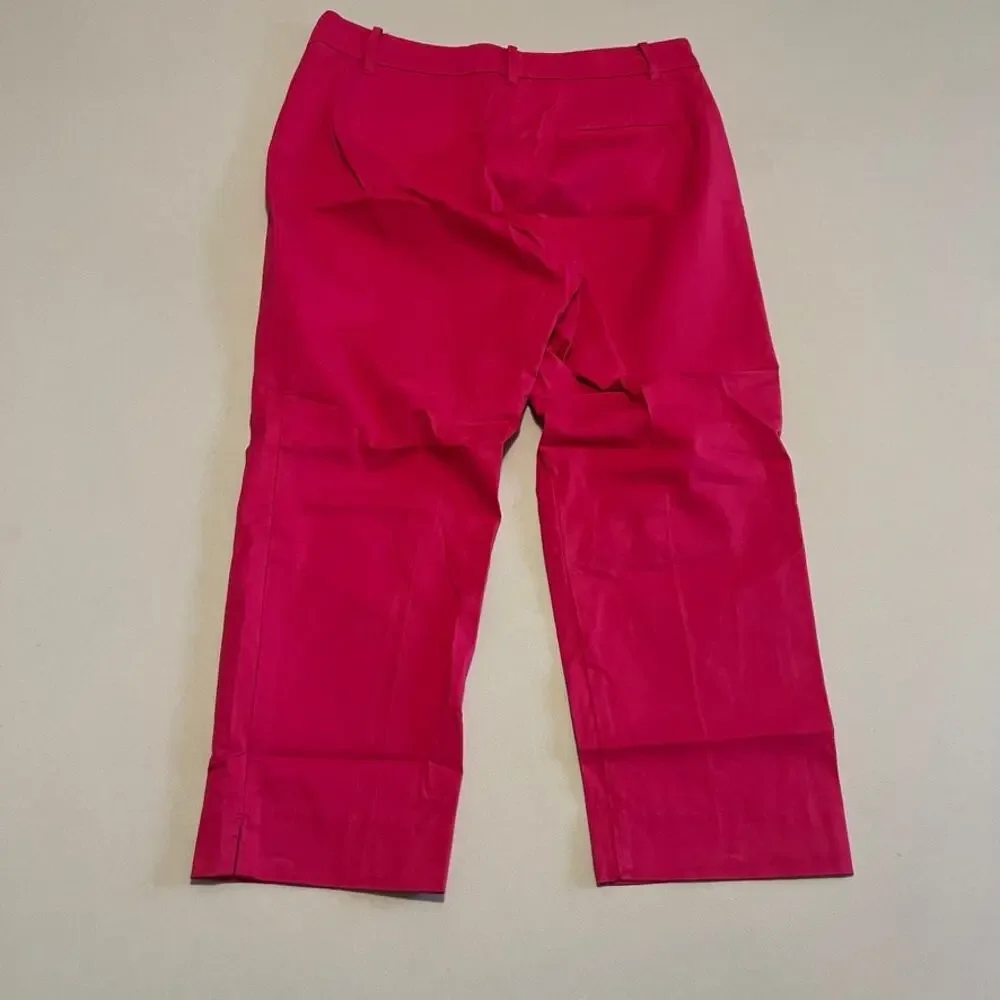 Ann Taylor Petite Curvy Fit Bright Pink Ankle Pants 8P - Picture 7 of 9